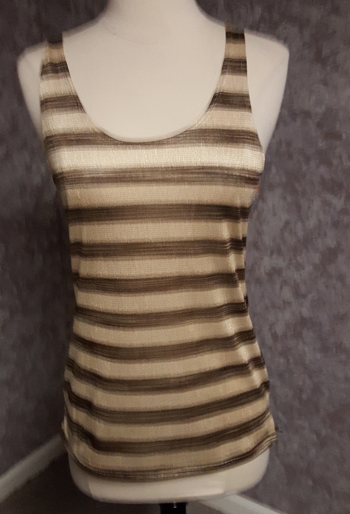 3/$15 Banana Republic metallic striped tank top xs